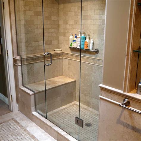 Another great shower wall tile idea is to create some built in shelves in the shower and tile those in a completely contrasting way. shower tile ideas - Google Search | Shower renovation ...