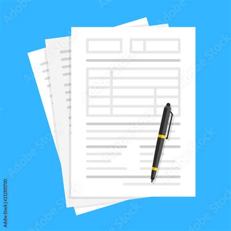 Documents And Pen Filling Forms Lot Of Paper Application Form