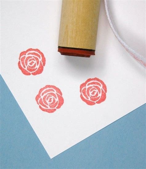 Solid Rose Rubber Stamp By Norajane On Etsy Seal Stamps Rubber Stamps