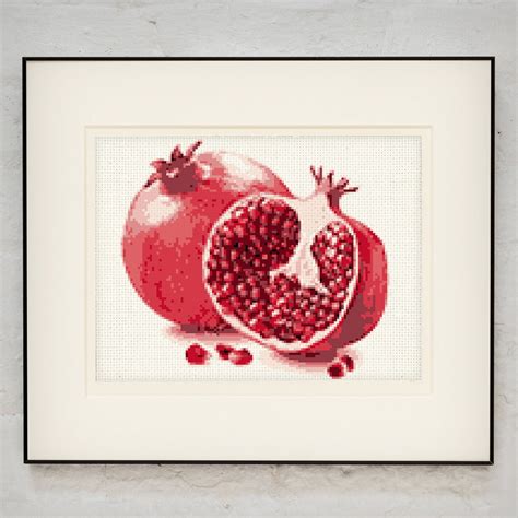 Pomegranate Downloadable Cross Stitch Pattern Etsy