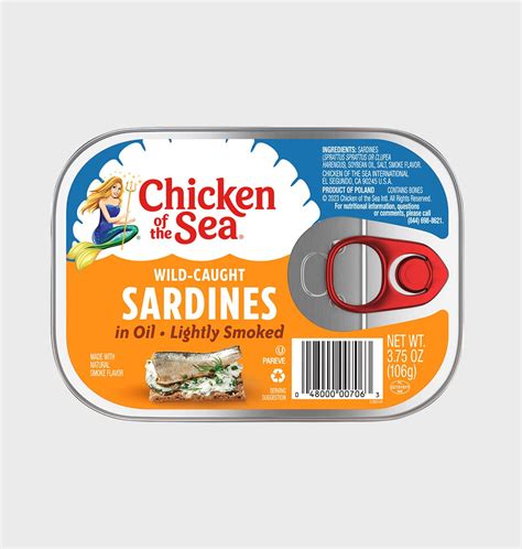 Wild Caught Sardines In Oil Lightly Smoked Chicken Of The Sea