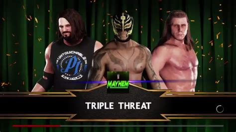 WWE 2K18 Rey Mysterio 18 VS AJ Styles VS Shawn Michaels Requested