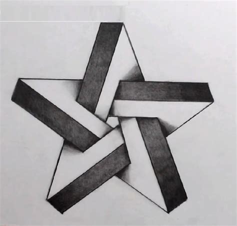 A Drawing Of An Abstract Star With Two Intersecting Lines