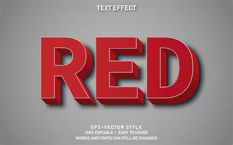 Premium Vector Text Effect Red
