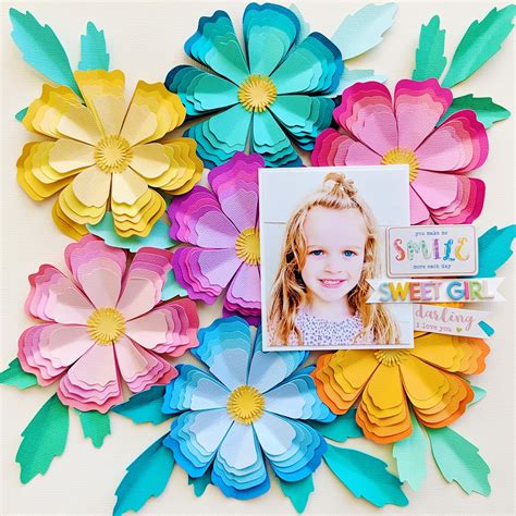 Layered Flowers And Leaves Layout Paige Taylor Evans