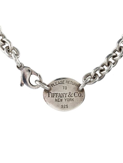 Tiffany And Co Oval Tag Necklace Necklaces Tif62191 The Realreal