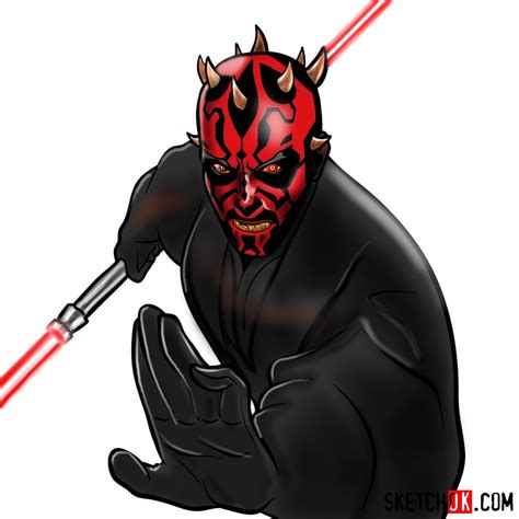 How To Draw Darth Maul Sketchok Easy Drawing Guides