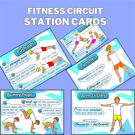 Pe Fitness Circuit Station Cards Primary Pe Resources Primary