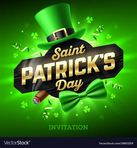 Saint Patricks Day Party Invitation Feast Of Vector Image