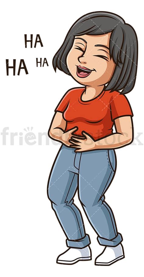 Middle Aged Woman Laughing Cartoon Clipart Vector Friendlystock