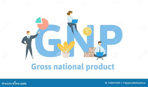 Gnp Gross National Product Concept With Keywords Letters And Icons