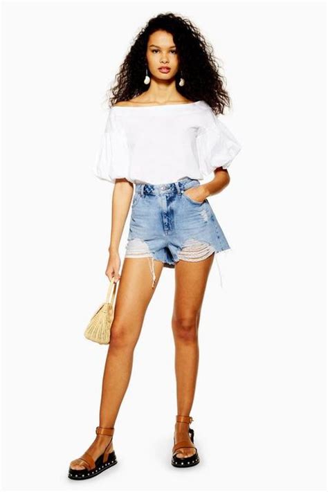 Ripped Denim Mom Shorts From Topshop On 21 Buttons