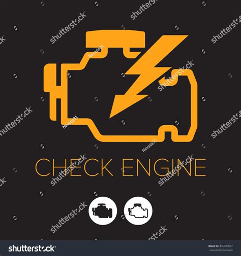 Check Engine Icon Symbol Stock Vector 435839827 Shutterstock