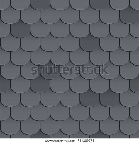Shingles Roof Seamless Pattern Black Color Stock Vector Royalty Free