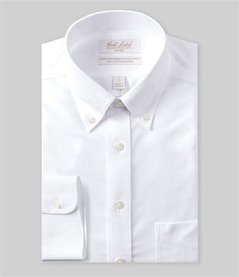 Gold Label Roundtree And Yorke Solid Non Iron Fitted Button Down Collar