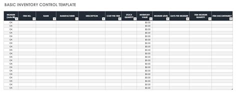 Free Excel Inventory Templates Create And Manage Smartsheet