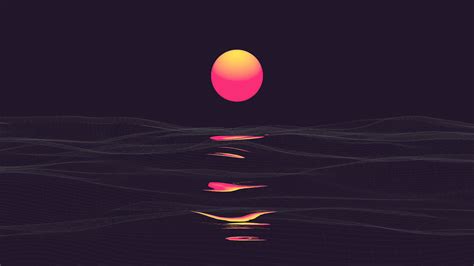 Retrowave Sunset Reflection 4k Wallpaper