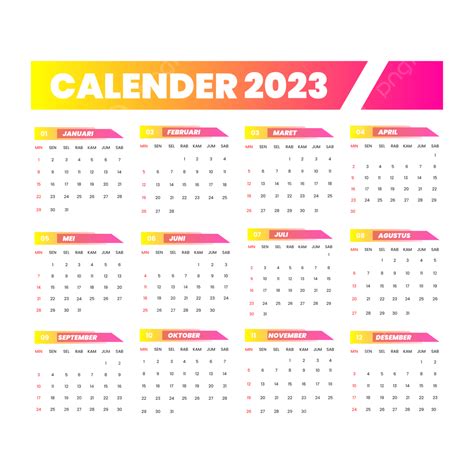 Complete Indonesian Calendar Design For 2023 Calendar 2023 Design