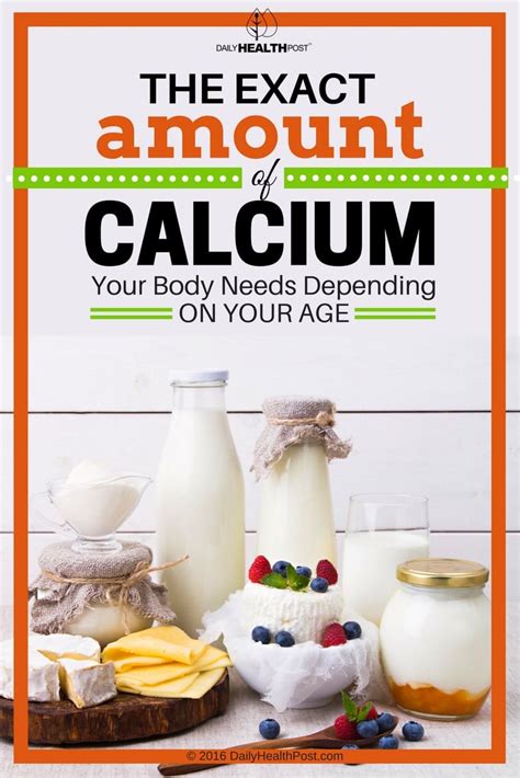 the exact amount of calcium your body needs depending on your age