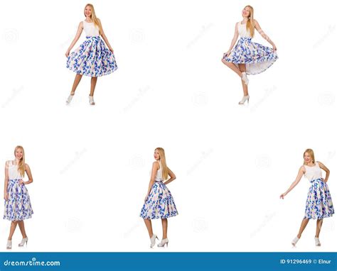 the woman in fashion looks isolated on white stock image image of fashion cute 91296469