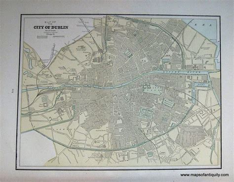 Map Of The City Of Dublin Antique Maps And Charts Original Vintage