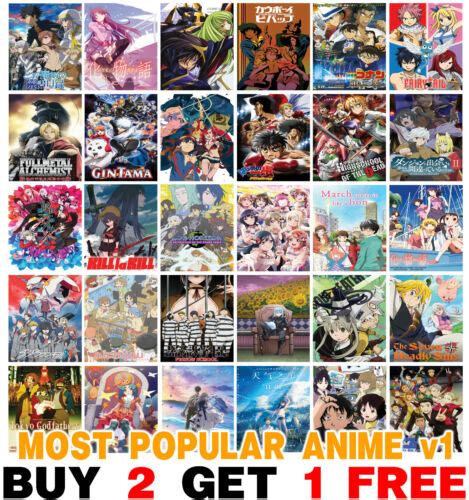 Most Popular Anime Series Of All Time Poster Manga Poster Room Home