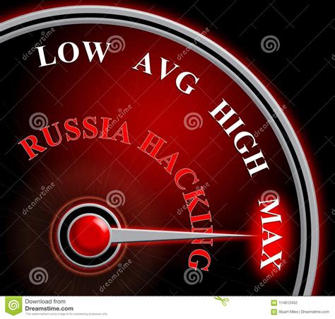 Russia Hacking Meter Showing Maximum Attack 3d Illustration Stock ...