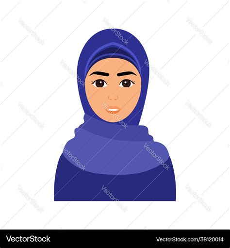 beautiful muslim girl in hijab avatar royalty free vector