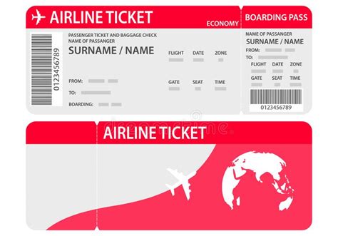 Airline Ticket Or Boarding Pass For Traveling By Plane Isolated On