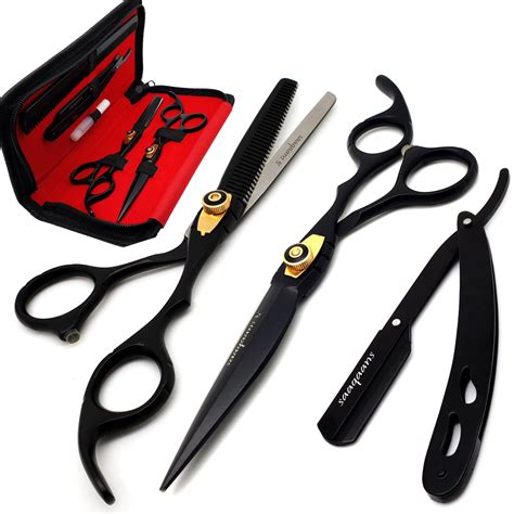 Saaqaans Mss 01 Professional Hairdressing Scissors Set Black