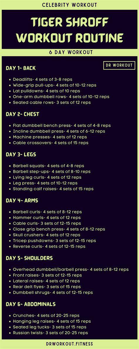 Tiger Shroff Workout Routine Workout Routine Workout Template Workout