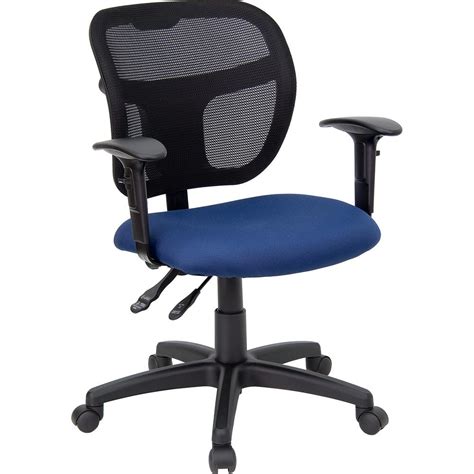Flash Furniture Mid Back Mesh Swivel Task Chair With Navy Blue Fabric