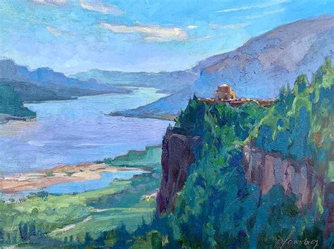 Crown Of The Columbia River Gorge By Elo Wobig Oil ~ 12 X 16 Artwork