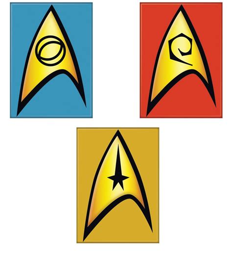 Bundle Three 3 Star Trek Insignia Magnets