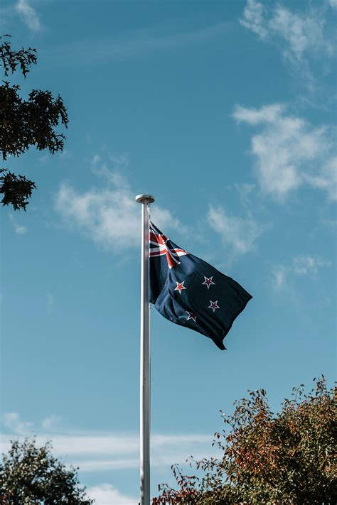 Both union jack flag in the upper left corner and the blue background point to former ties to the great britain. New Zealand Flag · Free Stock Photo