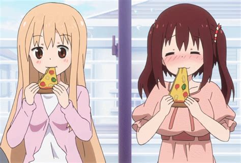 Anime Girl Eating Pizza
