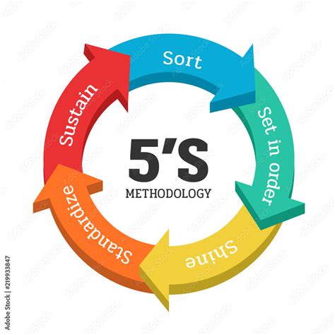 5s Methodology Management With Arrow Chart Banner Sortseiri Set In