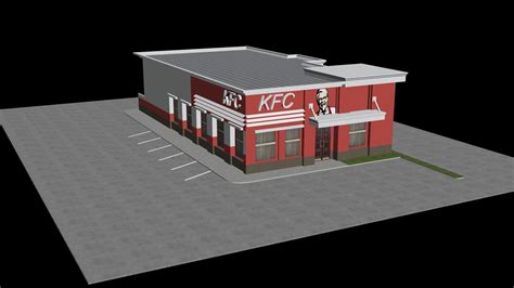 KFC Low Poly Fast Food Restaurant 3D Model 3D Printable CGTrader