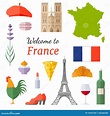 Card with the Image of the Symbols of France. Vector Illustration Stock ...