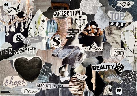 Collage Mood Board Made Of Old Magazine Paper Results In Modern Art