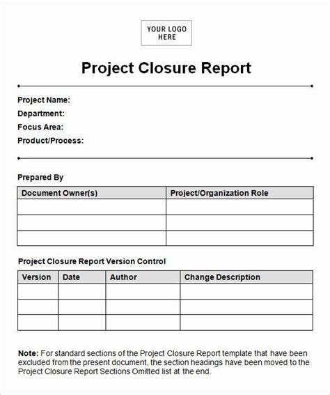 Project Closeout Checklist Sample Best Of 10 Project Closure Report
