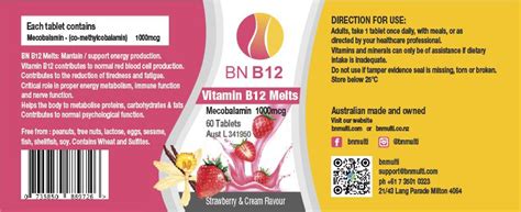 This vitamin also supports an efficient metabolism to help maintain a healthy weight. BN Multi - B12 Vitamin Melts 60 tablets | House of ...