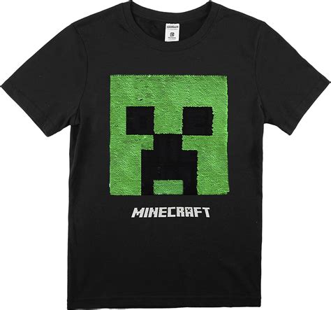 Minecraft T Shirt For Boys Short Sleeve Black T Shirt With Reversible