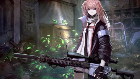 Girls Frontline St Ar 15 With Background Of Plan Half Open Shutter And