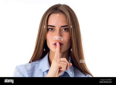 Woman Saying Shhh Stock Photo Alamy