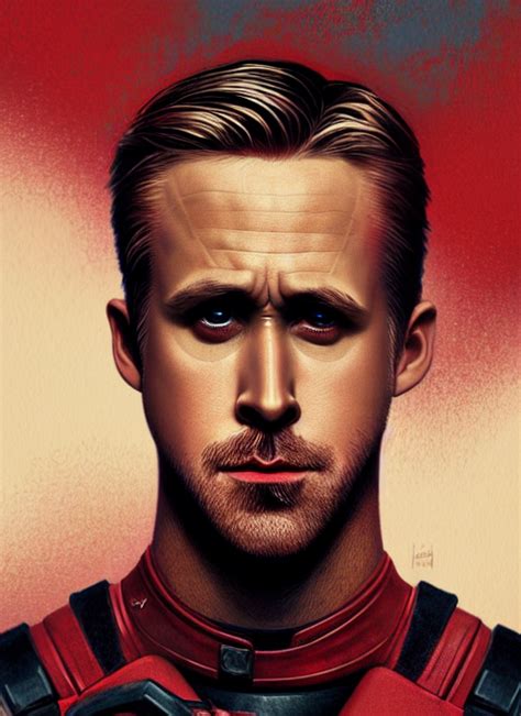 Krea Ai Ryan Gosling As Deadpool Gorgeous Portrait Symm