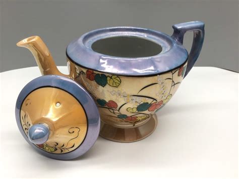 Vintage Lusterware Tea Set Hand Painted Japan Etsy