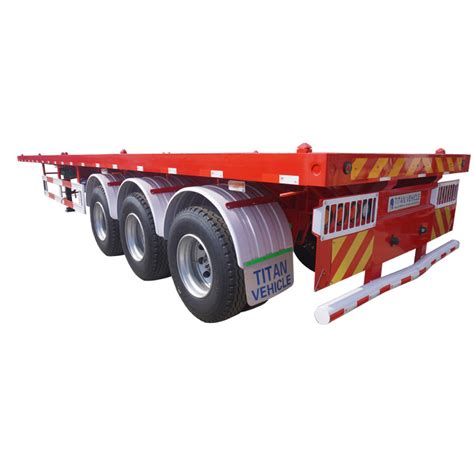 Hot Selling Ft Tri Axle Flatbed Container Trailer For Sale In