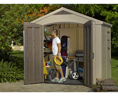 Keter Factor 8x6 Large Outdoor Storagegarden Shed Taupe And Beige