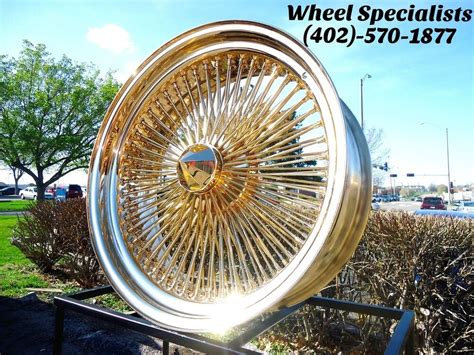 22 Inch All Gold 150 Spoke Dayton Style Spoke Wire Wheels